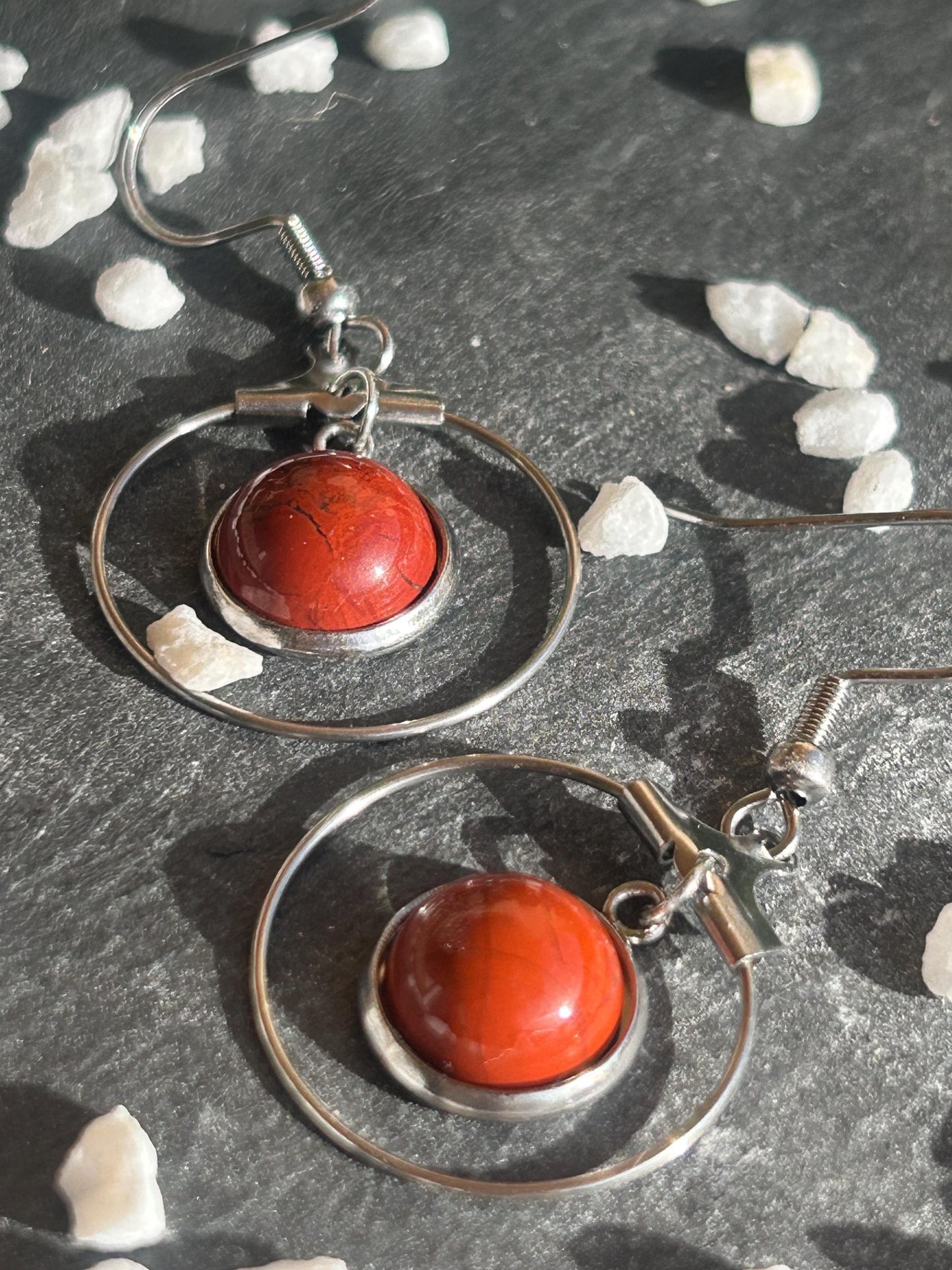 Célestia – Boucles d’oreilles pierres naturelles | Bijou acier inoxydable fait main
