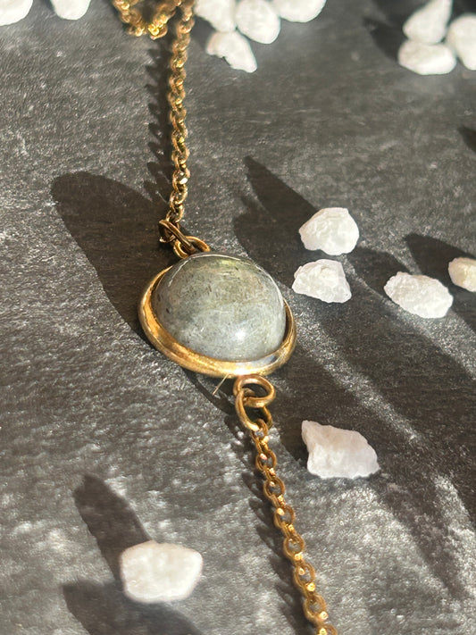 Séléna – Bracelet Labradorite | Bracelet réglable | Pierre naturelle protection & intuition | Bijou acier inoxydable fait main