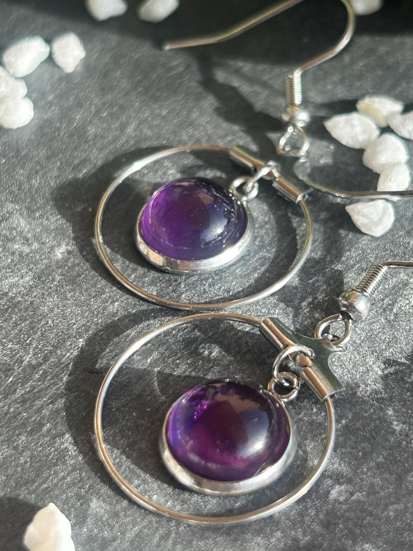 Célestia – Boucles d’oreilles pierres naturelles | Bijou acier inoxydable fait main