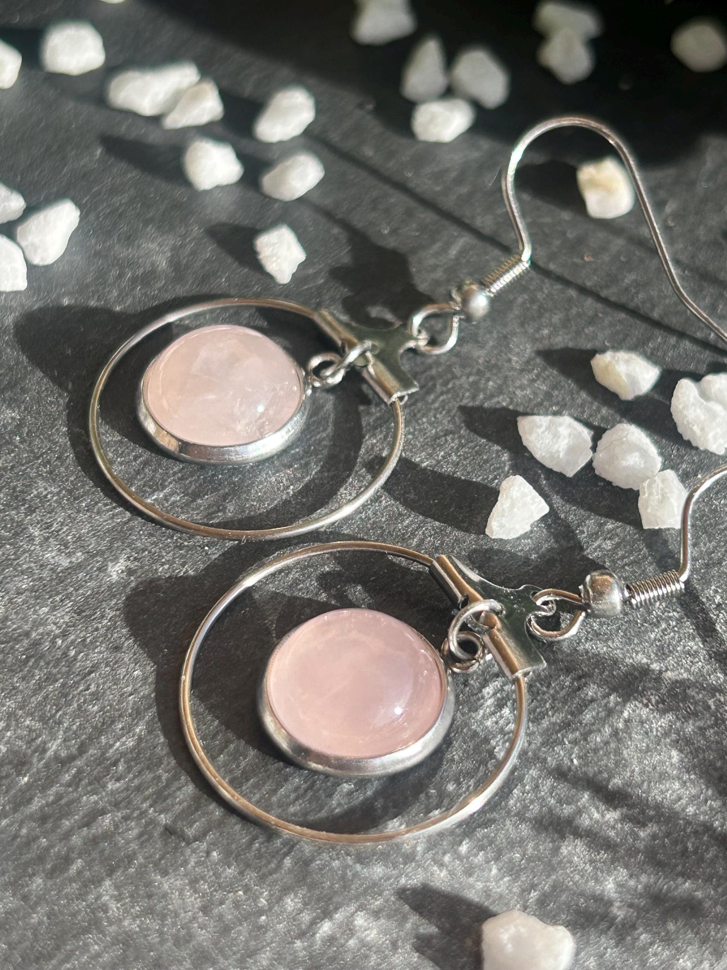 Célestia – Boucles d’oreilles pierres naturelles | Bijou acier inoxydable fait main