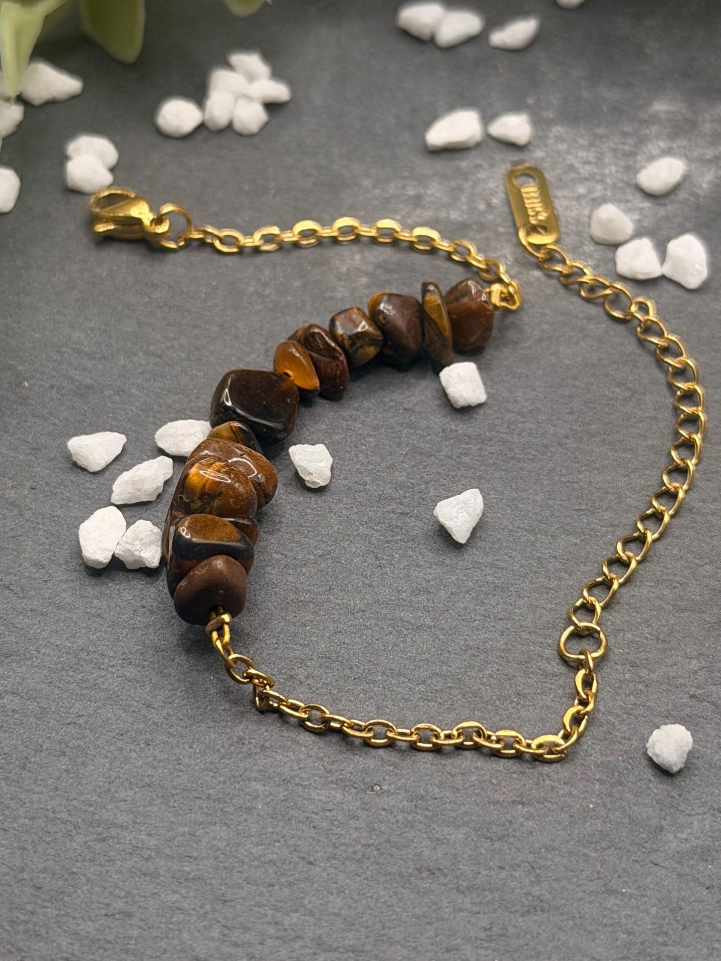Équinoxe – Bracelet Œil de Tigre | Bracelet réglable | Pierre naturelle force & clarté | Bijou acier inoxydable fait main